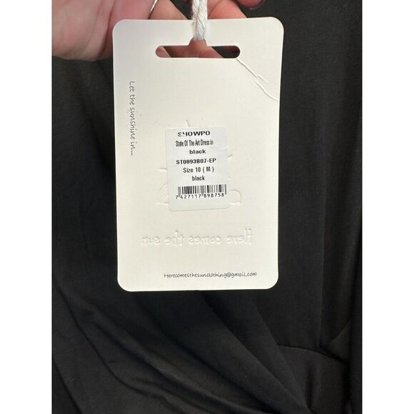 NWT Here Comes The Sun Black Dress Size 10 Minimalist Beach - Picture 3 of 7